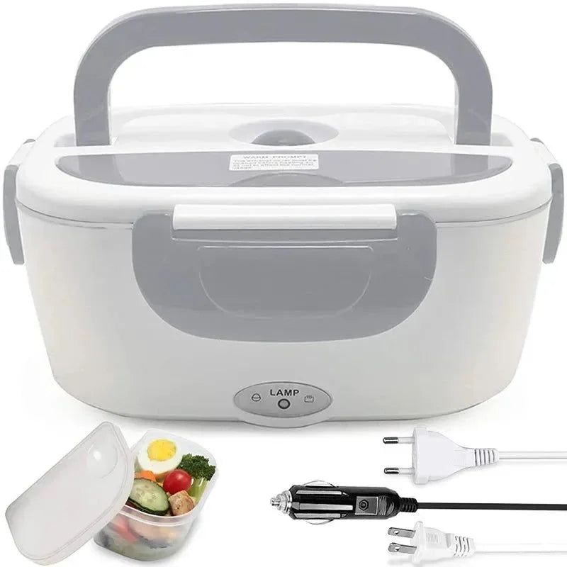 Portable Electric Lunch Box with Food Warmer – 12V/24V/110V/220V for Home, Office, Travel & Car - Trekker Essentials