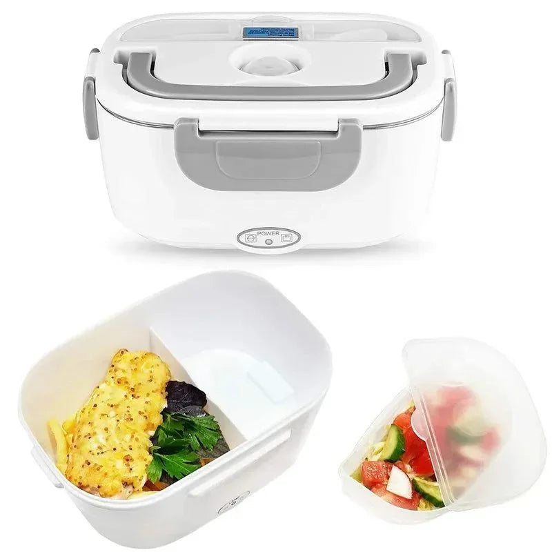 Portable Electric Lunch Box with Food Warmer – 12V/24V/110V/220V for Home, Office, Travel & Car - Trekker Essentials