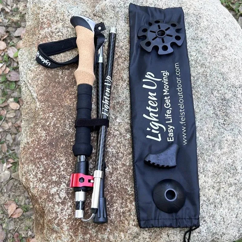 Portable Foldable Trekking Pole Set: 5-Section Outdoor Walking and Hiking Sticks - Trekker Essentials