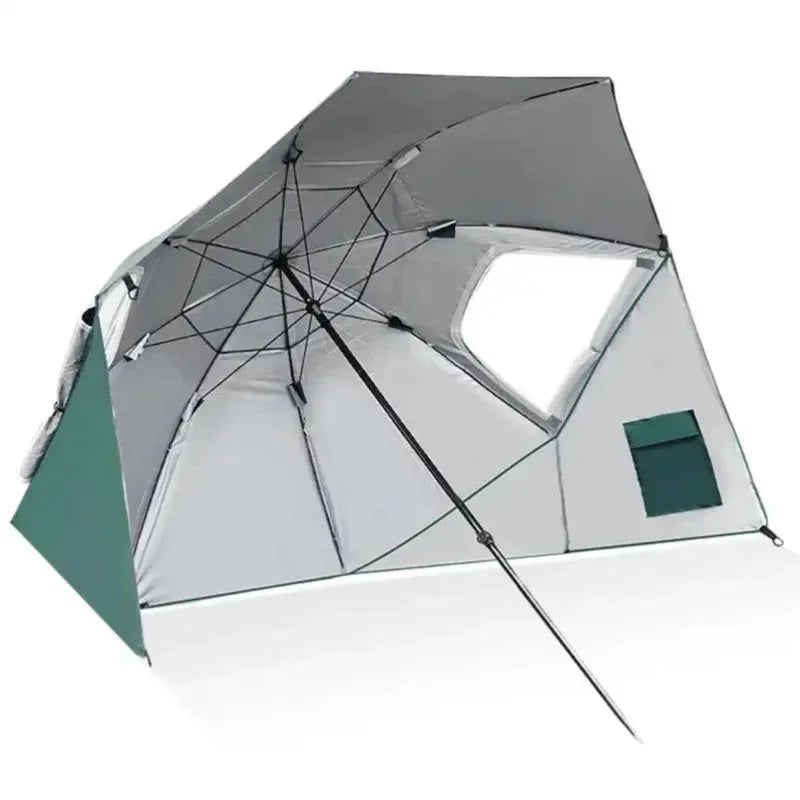 Portable Folding Beach Umbrella Tent – 2.4M Sun and Rain Canopy for Fishing, Camping, Park, and Beach - Trekker Essentials