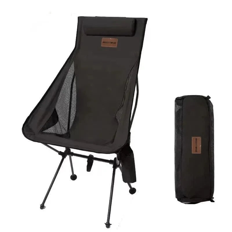 Portable Folding Camping Chair with Headrest - Lightweight Aluminum Alloy Tourist Chair for Outdoor Furniture - Trekker Essentials