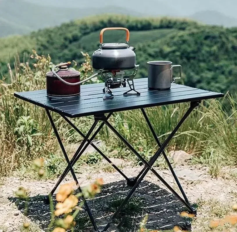Portable Folding Camping Table - Aluminum Alloy Rolling Table for Outdoor Travel and Camping - Trekker Essentials