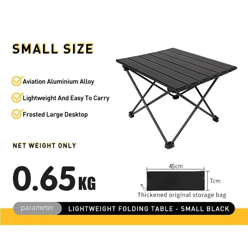 Portable Folding Camping Table - Aluminum Alloy Rolling Table for Outdoor Travel and Camping - Trekker Essentials