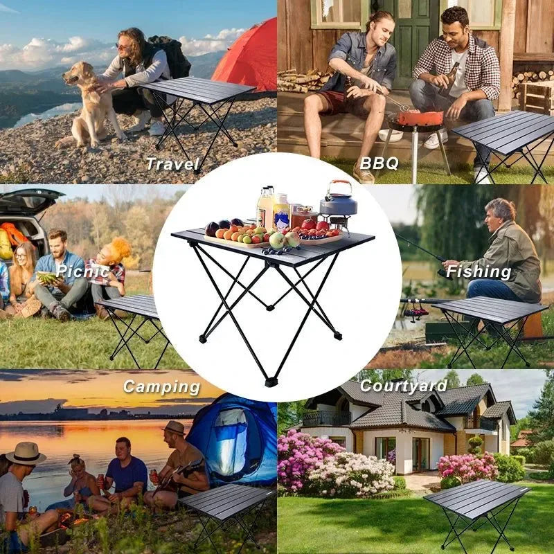 Portable Folding Camping Table - Aluminum Alloy Rolling Table for Outdoor Travel and Camping - Trekker Essentials