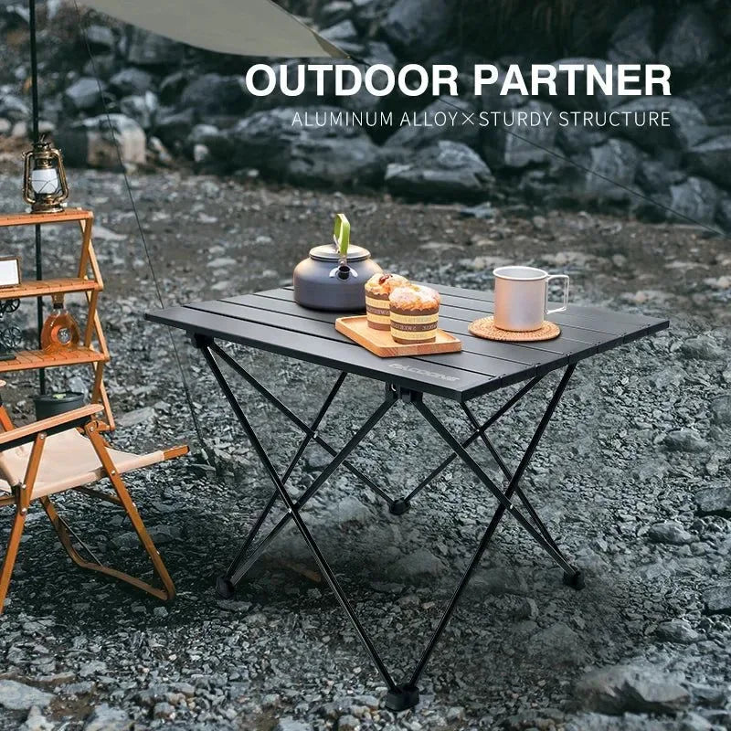 Portable Folding Camping Table - Aluminum Alloy Rolling Table for Outdoor Travel and Camping - Trekker Essentials