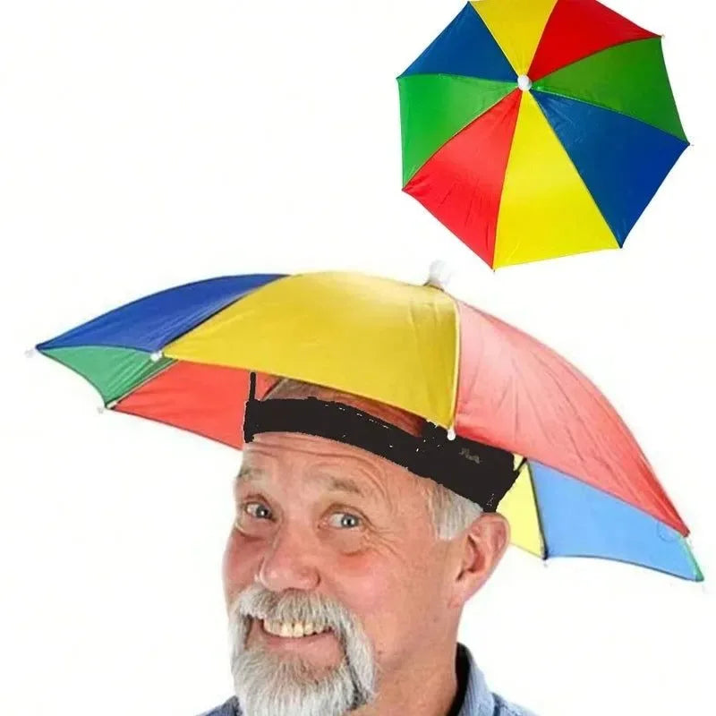 Portable Folding Rain Hat Umbrella - Anti-UV Fishing Sun Shade Cap for Outdoor Activities - Trekker Essentials