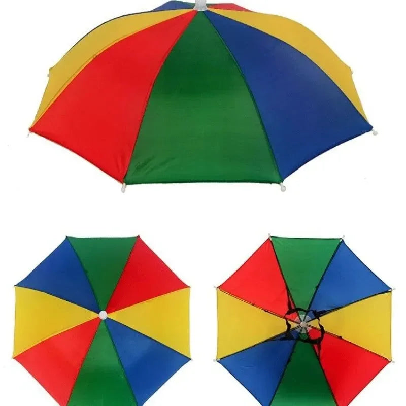 Portable Folding Rain Hat Umbrella - Anti-UV Fishing Sun Shade Cap for Outdoor Activities - Trekker Essentials