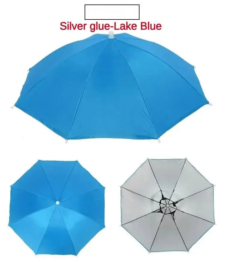 Portable Folding Rain Hat Umbrella - Anti-UV Fishing Sun Shade Cap for Outdoor Activities - Trekker Essentials