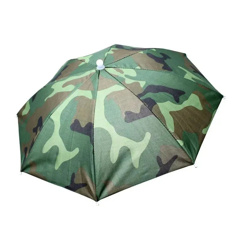 Portable Folding Rain Hat Umbrella - Anti-UV Fishing Sun Shade Cap for Outdoor Activities - Trekker Essentials