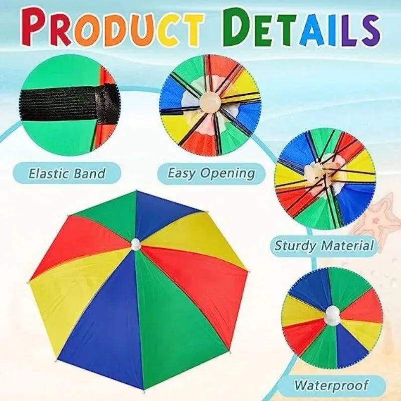 Portable Folding Rain Hat Umbrella - Anti-UV Fishing Sun Shade Cap for Outdoor Activities - Trekker Essentials