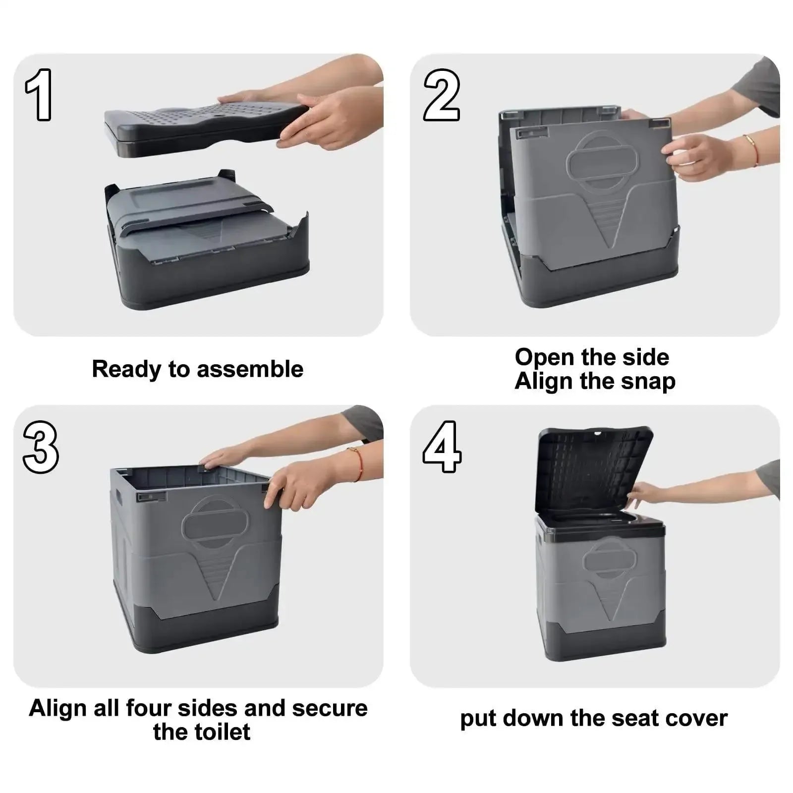 Portable Folding Toilet for Camping and Travel - Reusable with Cover Design - Trekker Essentials