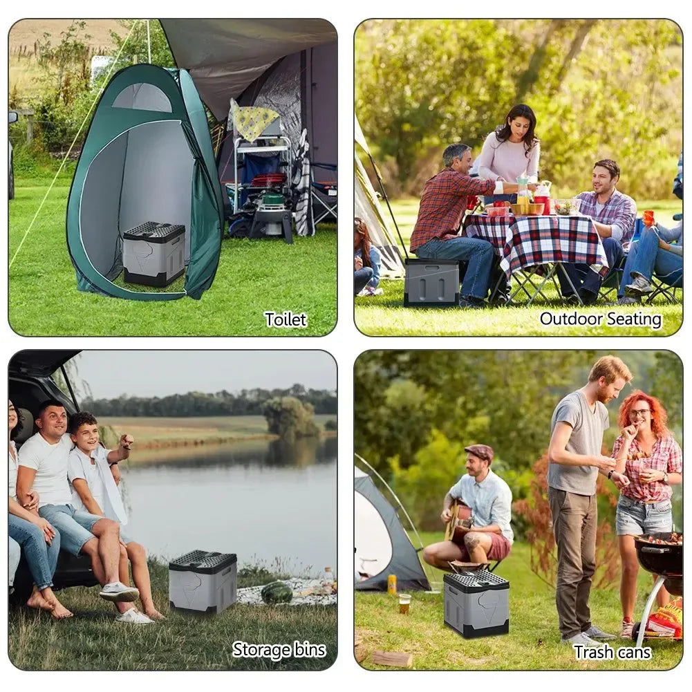 Portable Folding Toilet for Outdoor Camping and Travel - Reusable with Cover Design - Trekker Essentials