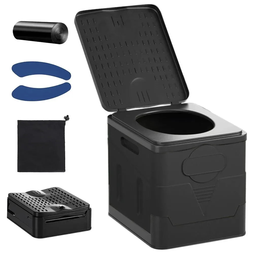 Portable Folding Toilet for Outdoor Camping and Travel - Reusable with Cover Design - Trekker Essentials