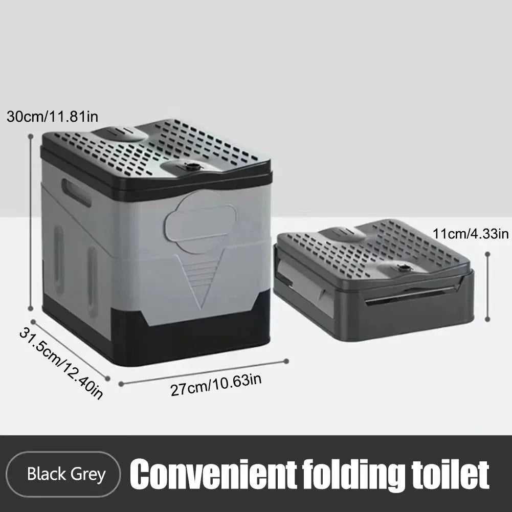 Portable Folding Toilet for Outdoor Camping and Travel - Reusable with Cover Design - Trekker Essentials