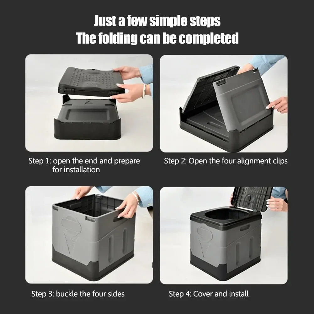 Portable Folding Toilet for Outdoor Camping and Travel - Reusable with Cover Design - Trekker Essentials
