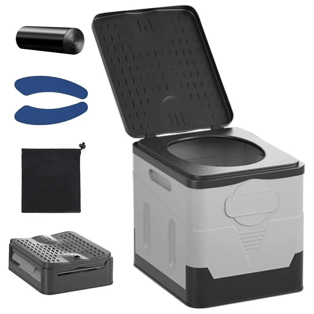 Portable Folding Toilet for Outdoor Camping and Travel - Reusable with Cover Design - Trekker Essentials