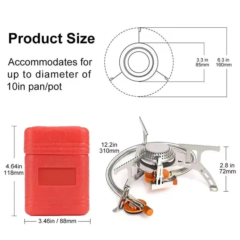 Portable Gas Camping Stove with Ignition - High Power Outdoor Burner for Cooking, BBQ, Picnics & Travel - Trekker Essentials
