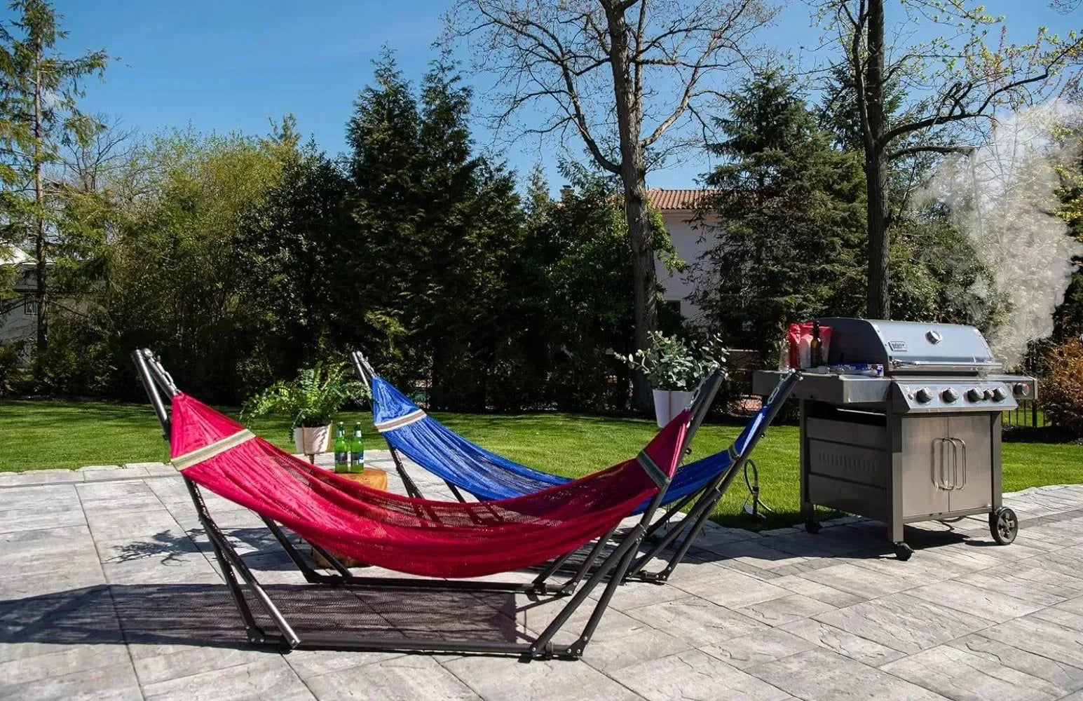 Portable Hammock with Steel Stand - Adjustable Outdoor Hanging Bed for Camping, Beach & Patio - Trekker Essentials