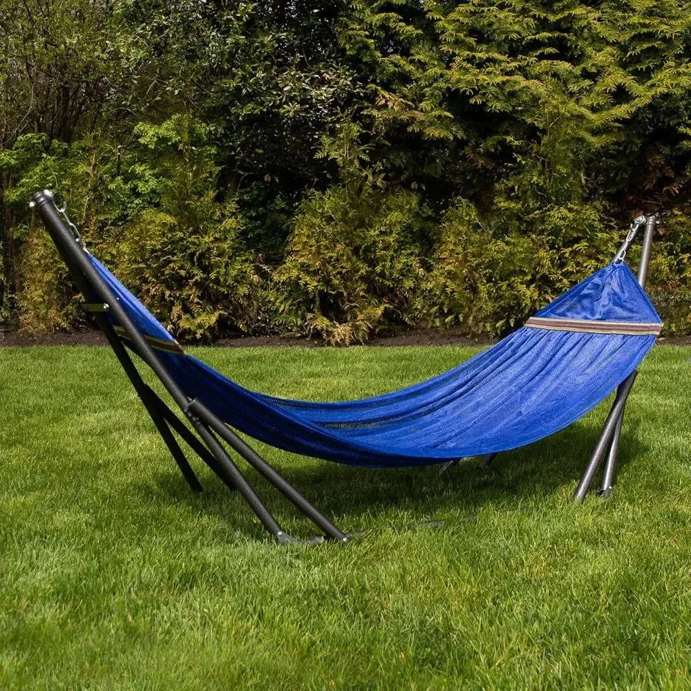 Portable Hammock with Steel Stand - Adjustable Outdoor Hanging Bed for Camping, Beach & Patio - Trekker Essentials