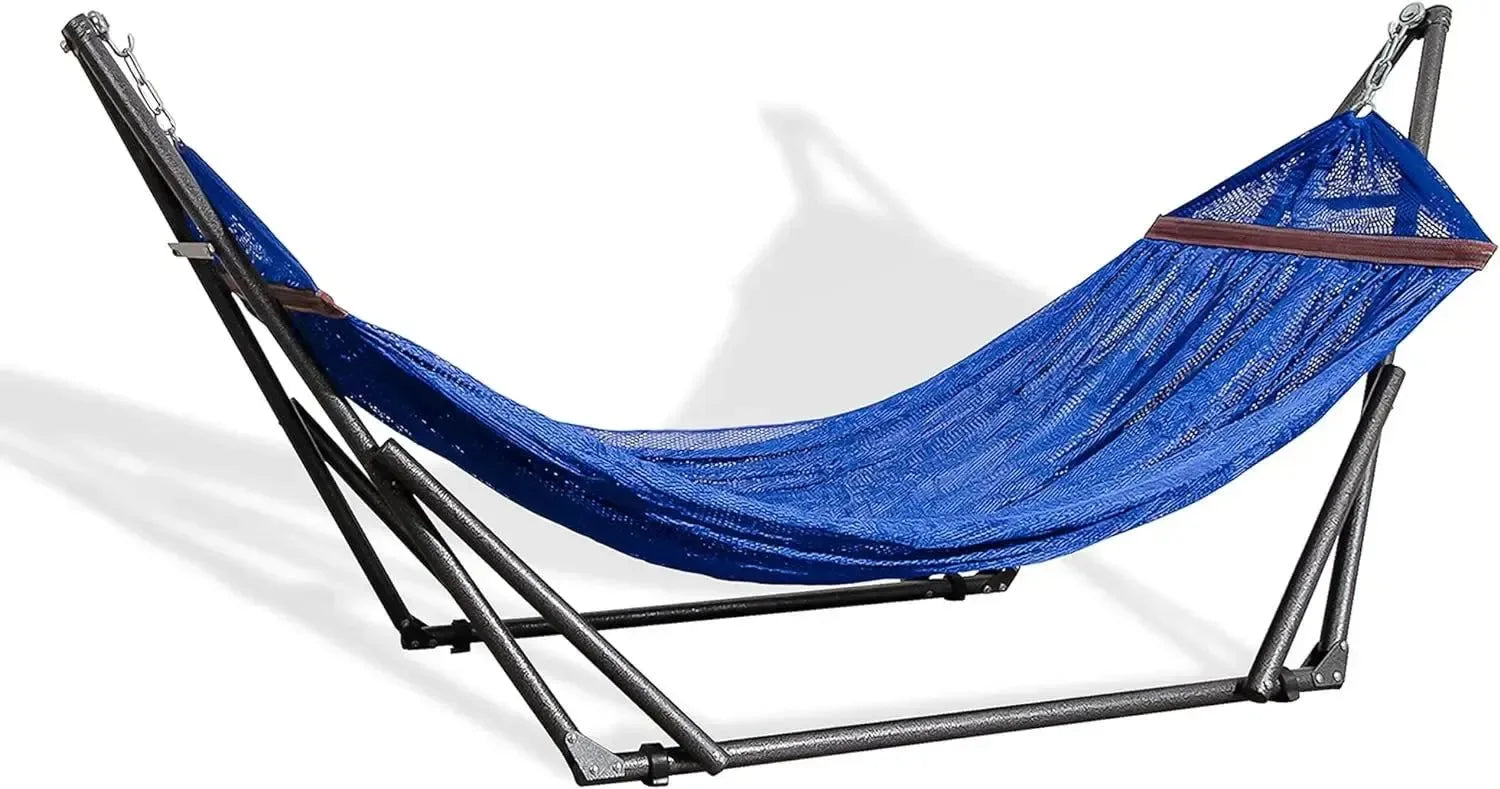 Portable Hammock with Steel Stand - Adjustable Outdoor Hanging Bed for Camping, Beach & Patio - Trekker Essentials
