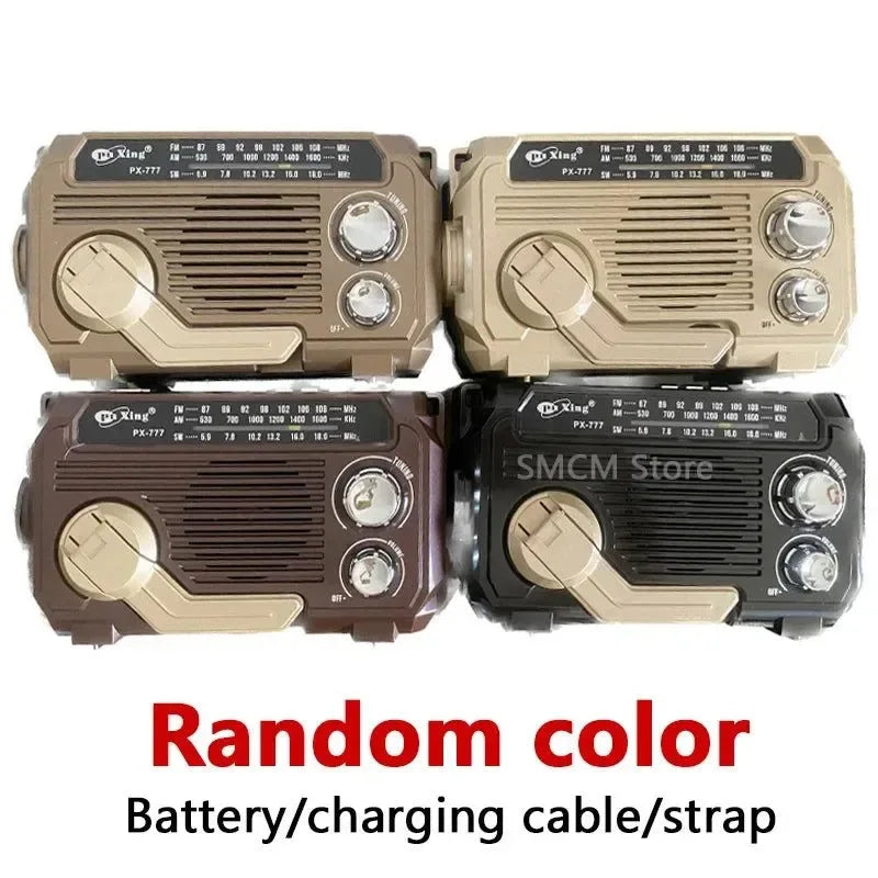Portable High Sensitivity FM AM SW Radio - Solar Charging Emergency Receiver with Hand Crank, Bluetooth Speaker, Music Player, and Audio AUX - Trekker Essentials