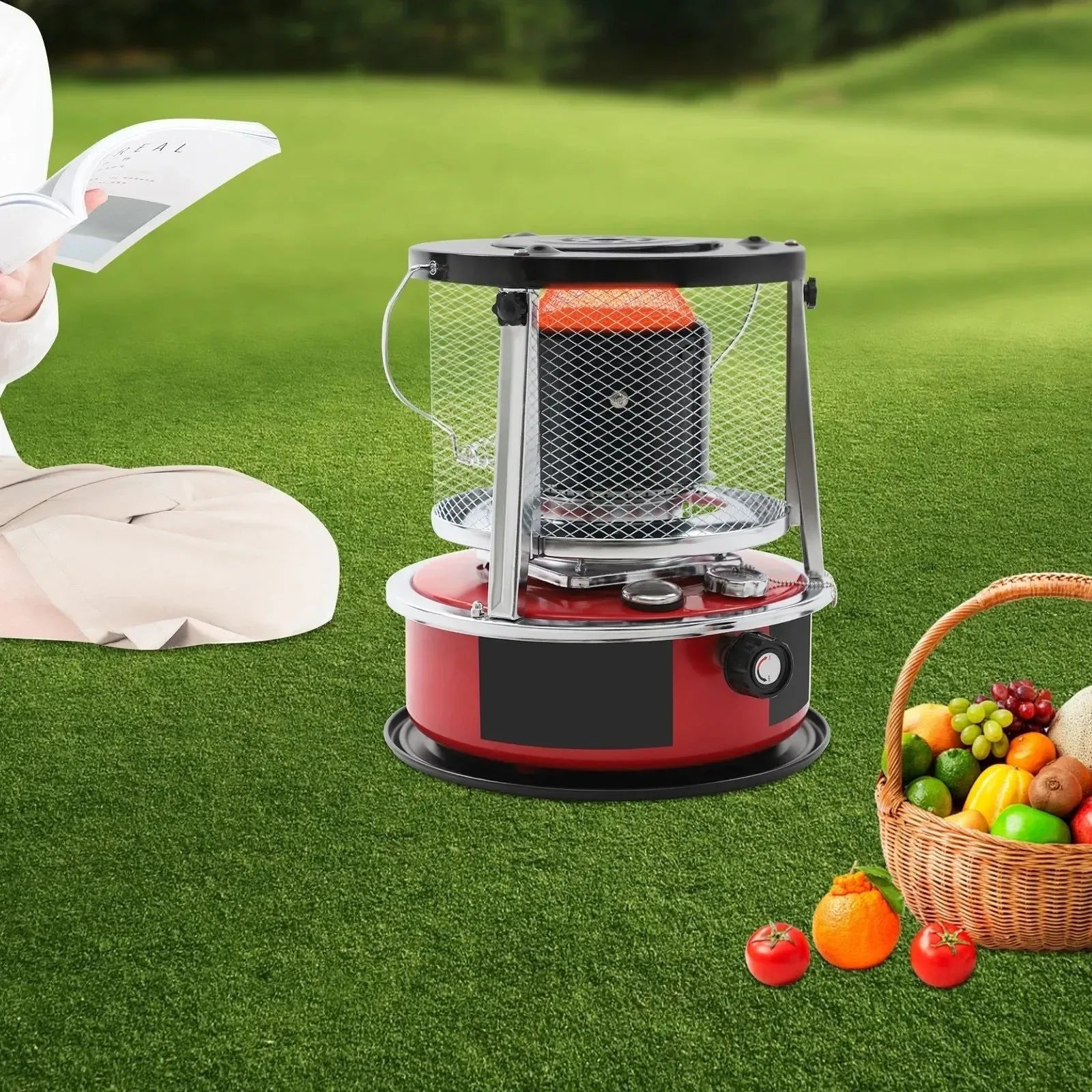 Portable Kerosene Heater with Adjustable Height, 5.2L Tank & 8000 BTU Output for Outdoor and Indoor Use - Trekker Essentials