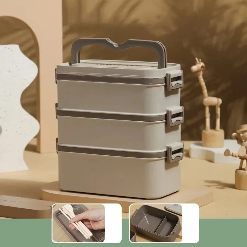 Portable Lunch Box with Multiple Compartments – Microwave-Safe Food Container for School, Camping, and Picnics - Trekker Essentials
