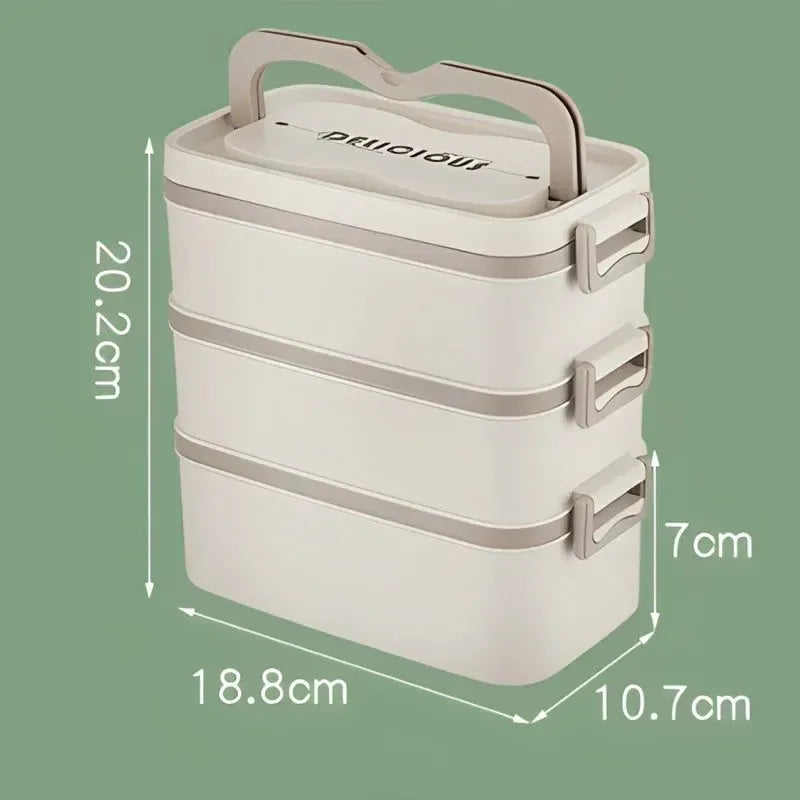 Portable Lunch Box with Multiple Compartments – Microwave-Safe Food Container for School, Camping, and Picnics - Trekker Essentials
