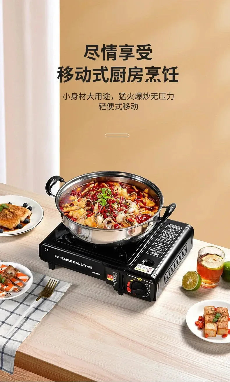 Portable Magnetic Card Stove for Camping – Compact Gas Stove with Ignition for Outdoor Cooking & Hotpot - Trekker Essentials