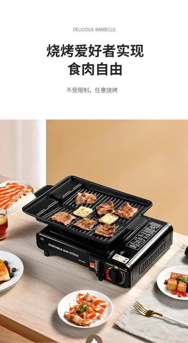 Portable Magnetic Card Stove for Camping – Compact Gas Stove with Ignition for Outdoor Cooking & Hotpot - Trekker Essentials