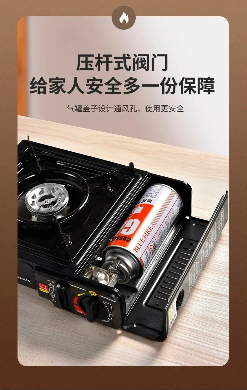 Portable Magnetic Card Stove for Camping – Compact Gas Stove with Ignition for Outdoor Cooking & Hotpot - Trekker Essentials
