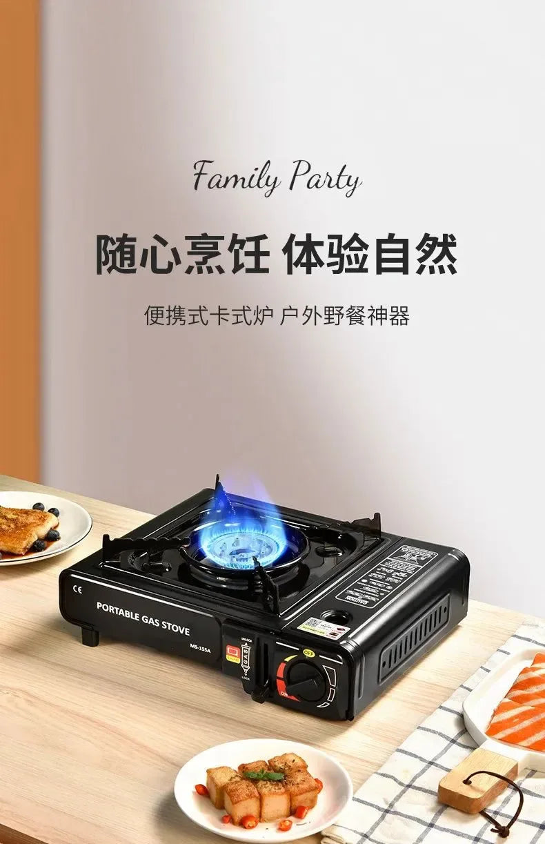 Portable Magnetic Card Stove for Camping – Compact Gas Stove with Ignition for Outdoor Cooking & Hotpot - Trekker Essentials