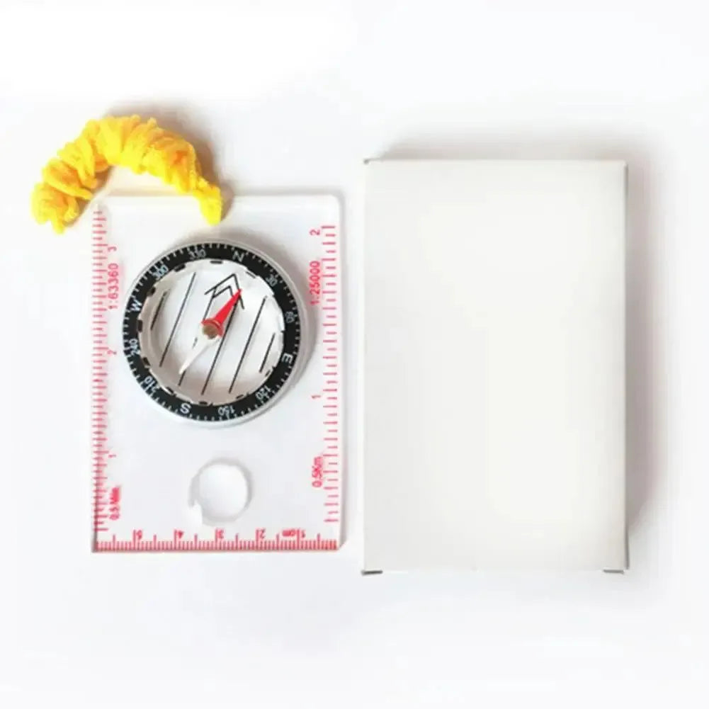 Portable Magnifying Compass - Navigation Map Reading Compass with Lanyard, Mirror, and Ruler for Camping, Hiking, and Traveling - Trekker Essentials