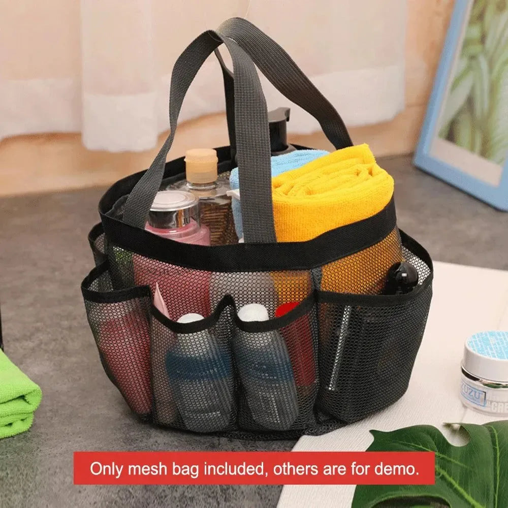 Portable Mesh Shower Bag: Organized Toiletry Storage for On-the-Go - Trekker Essentials