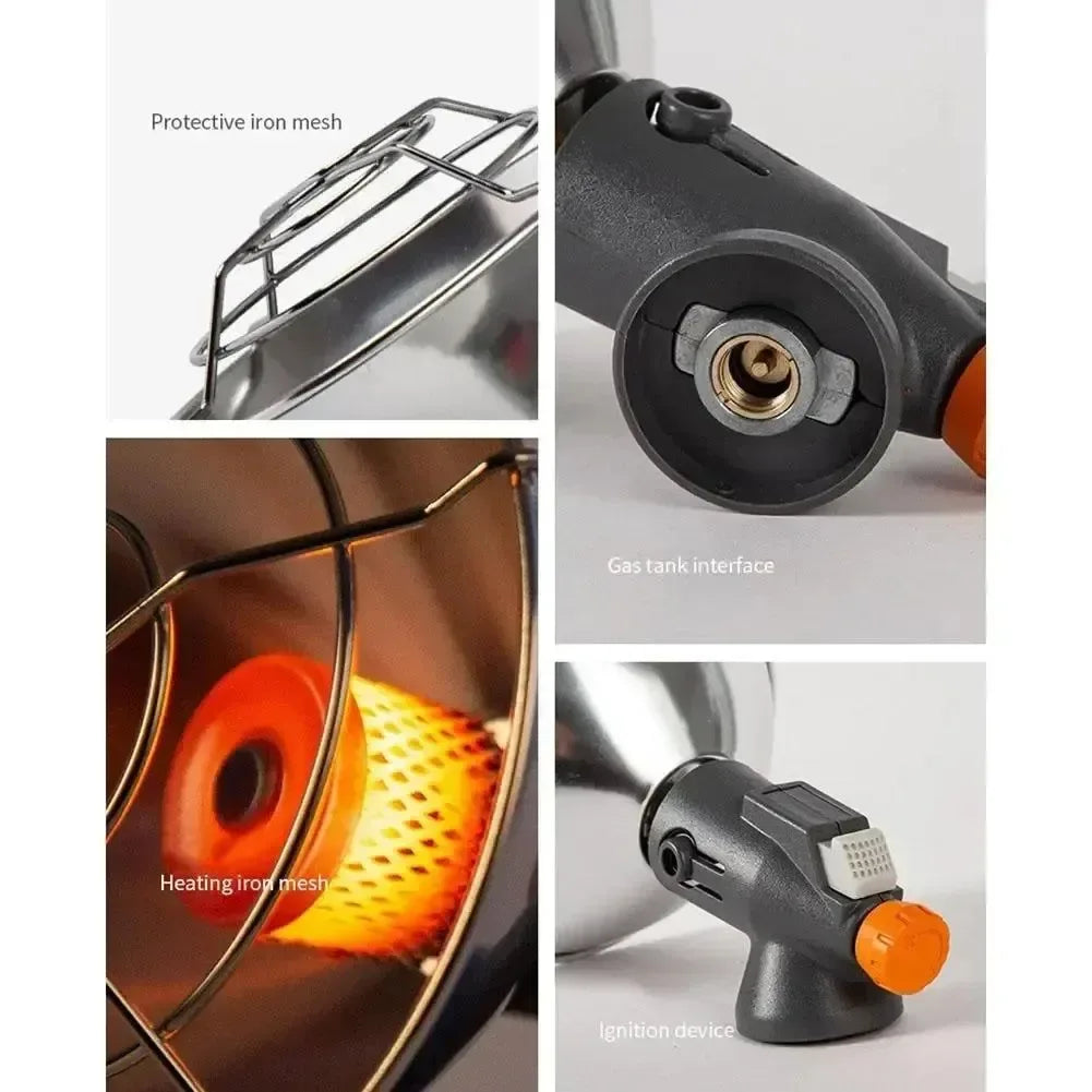 Portable Mini Gas Butane Heater with Storage Box | Windproof Burner for Outdoor Camping | Stainless Steel Construction - Trekker Essentials