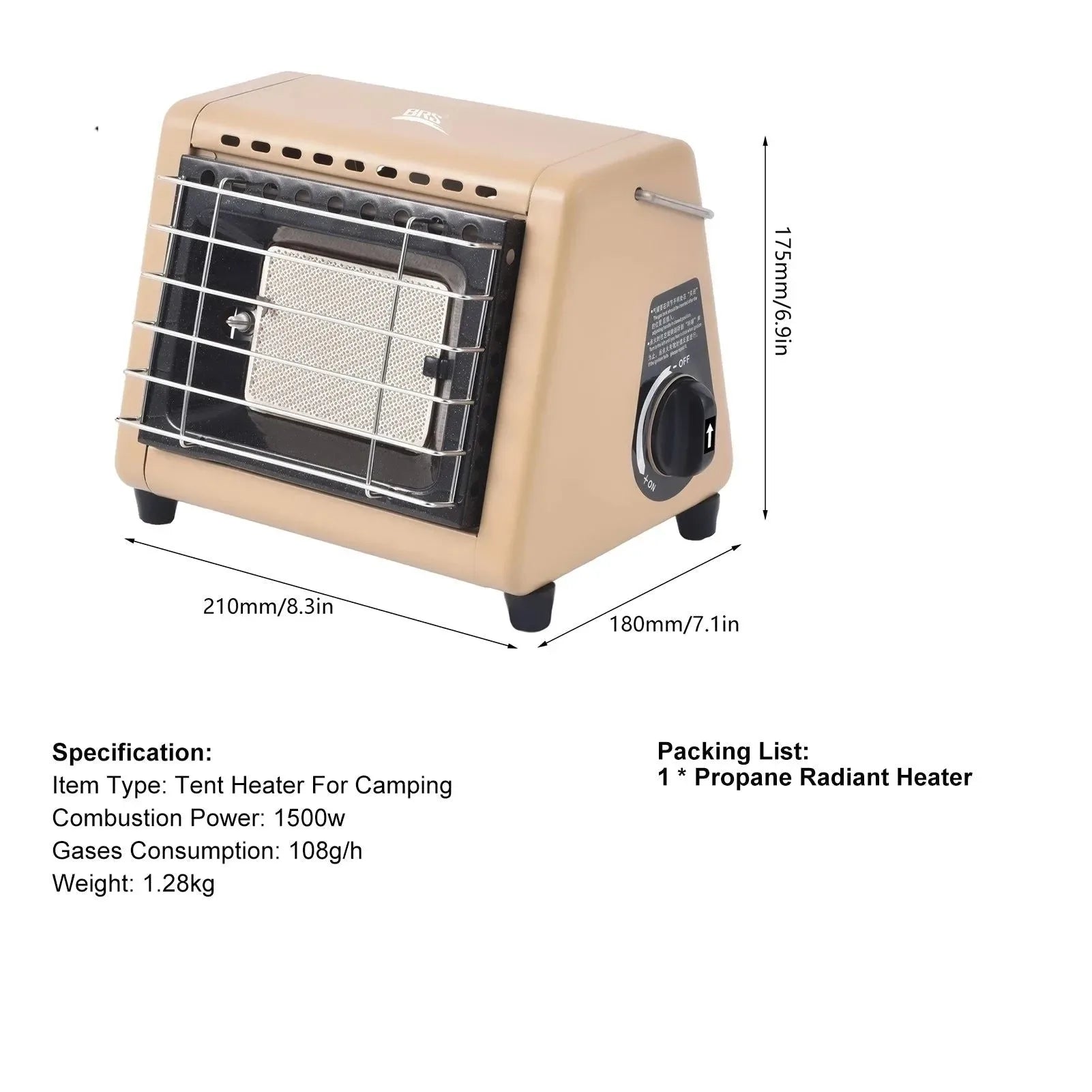 Portable Multifunctional Ceramic Gas Heater for Camping and Indoor/Outdoor Use - Trekker Essentials