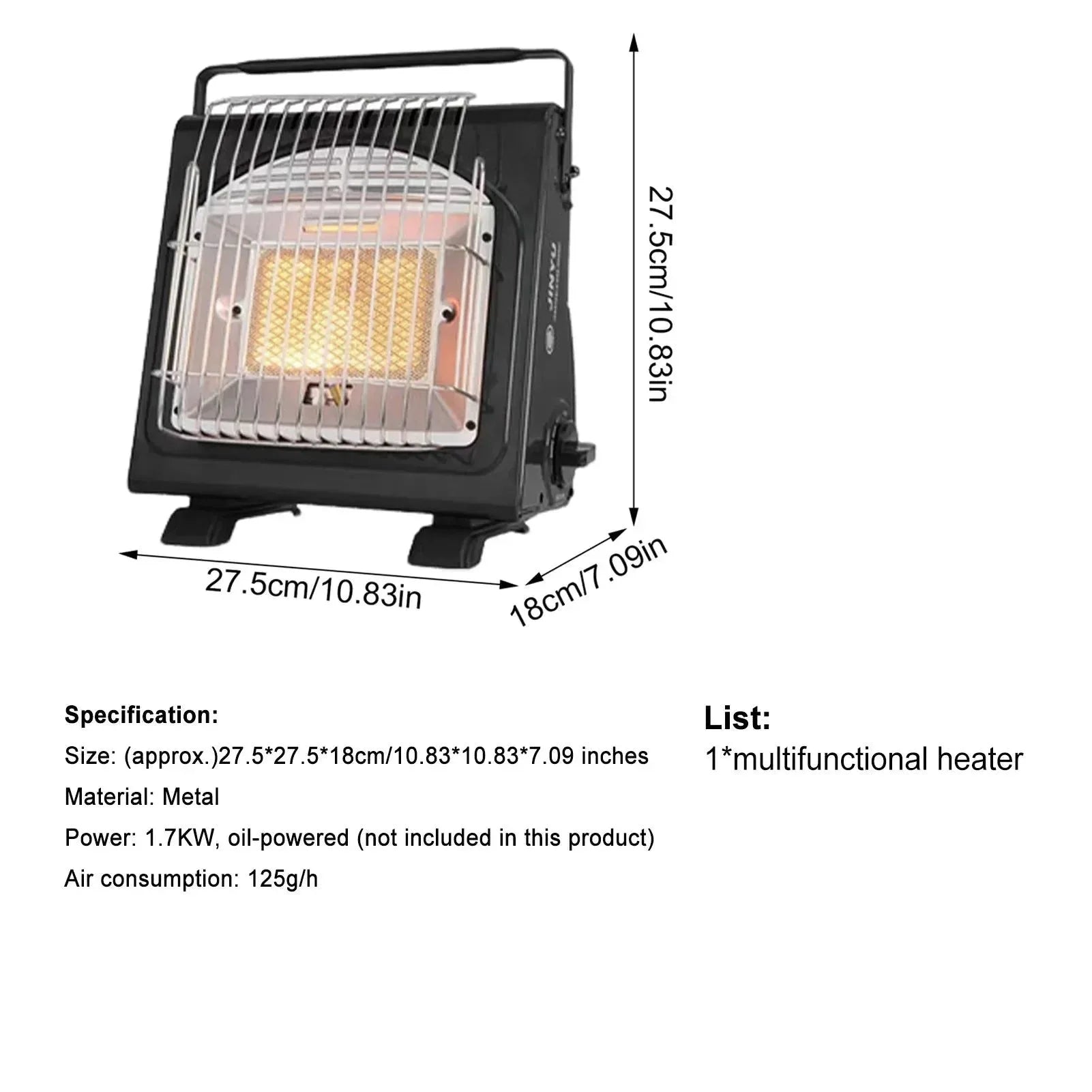 Portable Multifunctional Ceramic Gas Heater for Camping and Indoor/Outdoor Use - Trekker Essentials