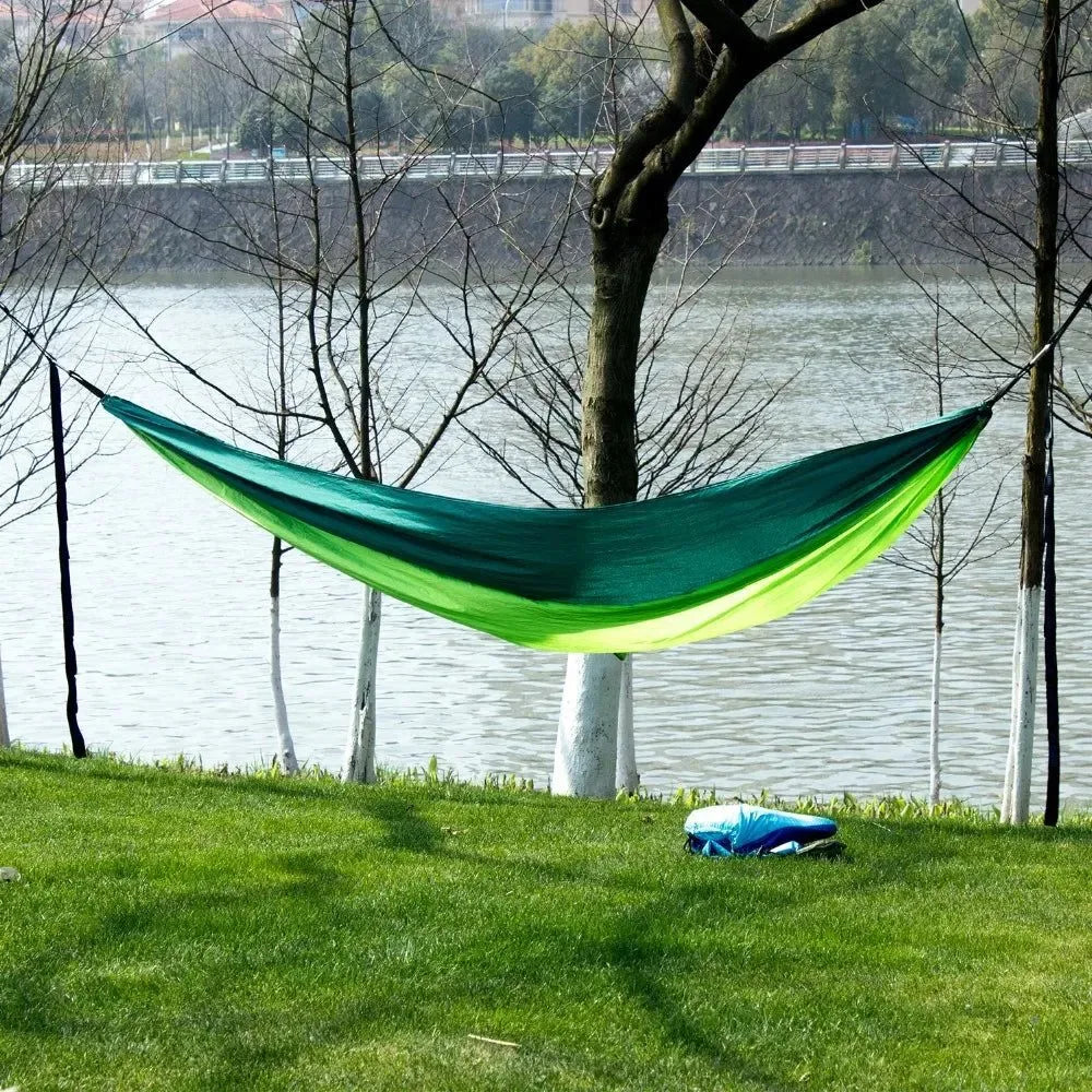 Portable Nylon Parachute Fabric Hammock - Single and Double Size for Camping, Hiking, and Garden - Trekker Essentials
