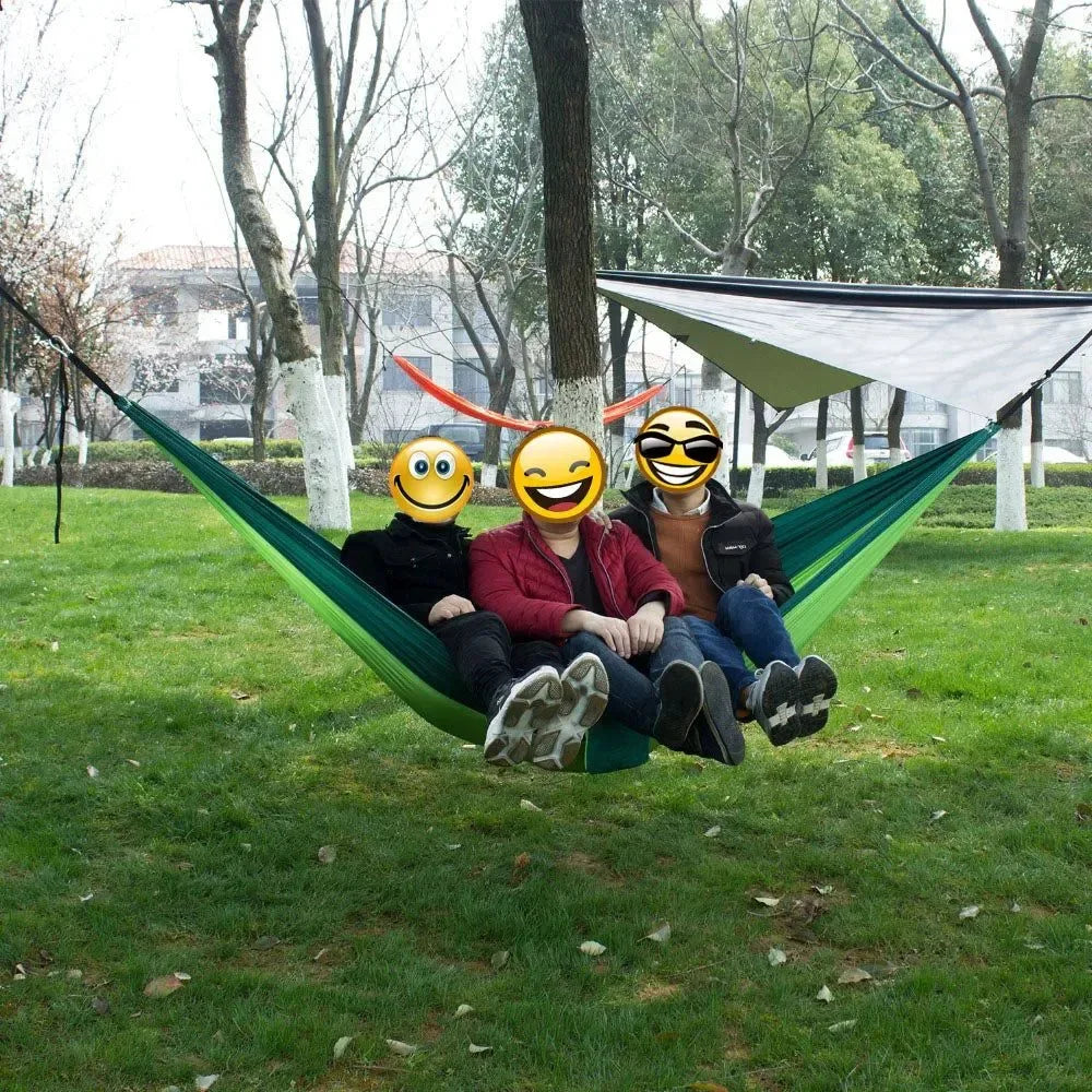 Portable Nylon Parachute Fabric Hammock - Single and Double Size for Camping, Hiking, and Garden - Trekker Essentials