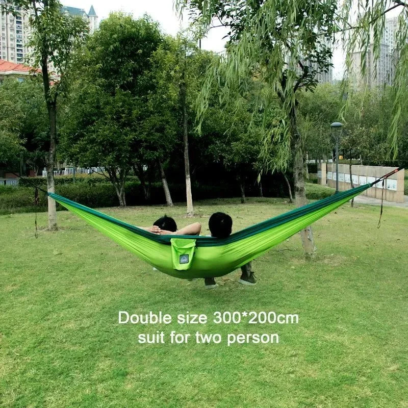Portable Nylon Parachute Fabric Hammock - Single and Double Size for Camping, Hiking, and Garden - Trekker Essentials