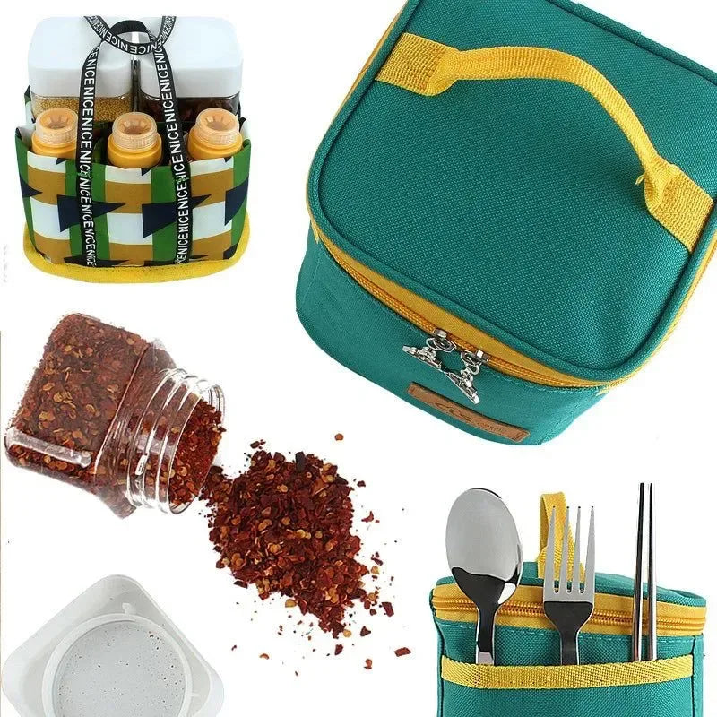 Portable Outdoor Camping Kitchen Set with Seasoning Jar - Trekker Essentials