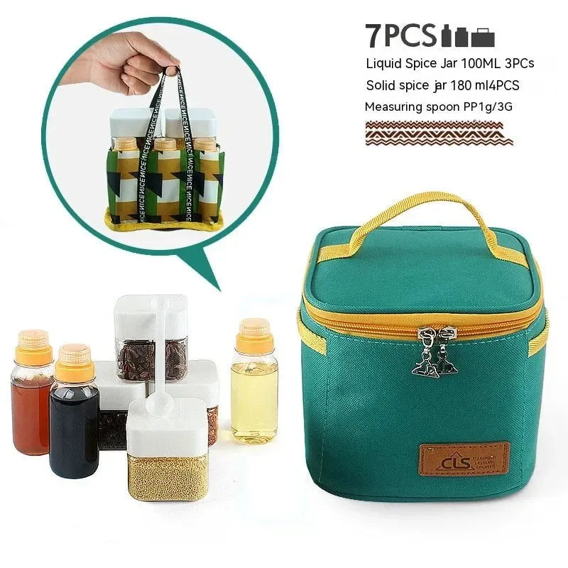 Portable Outdoor Camping Kitchen Set with Seasoning Jar - Trekker Essentials
