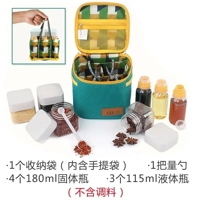 Portable Outdoor Camping Kitchen Set with Seasoning Jar - Trekker Essentials