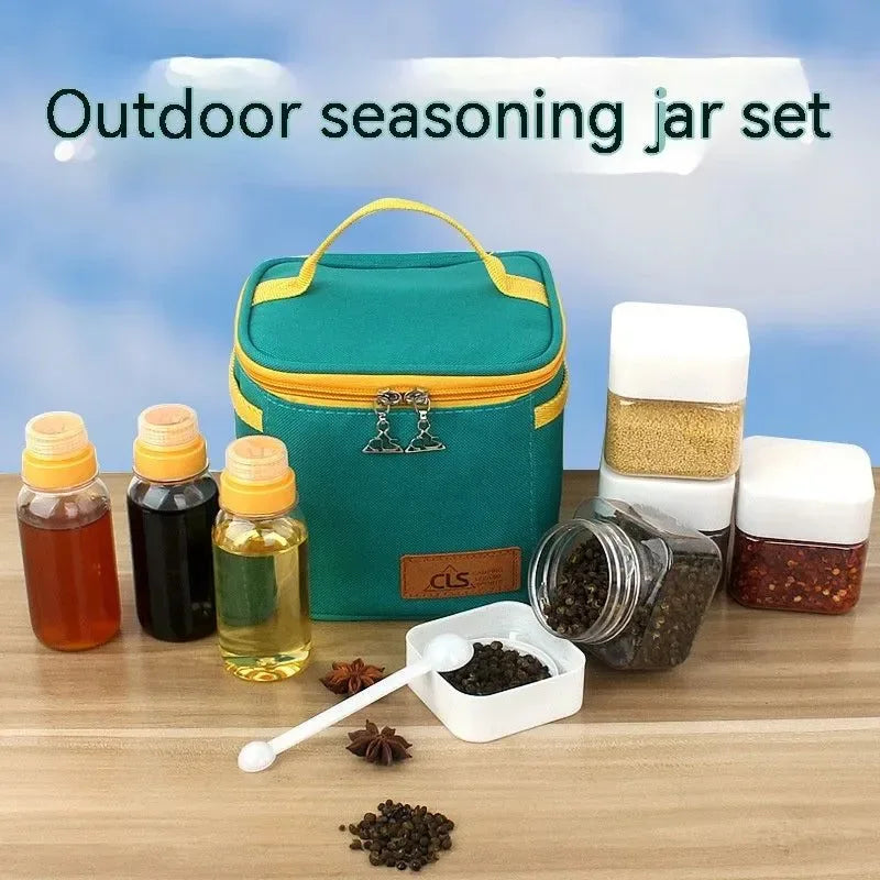Portable Outdoor Camping Kitchen Set with Seasoning Jar - Trekker Essentials