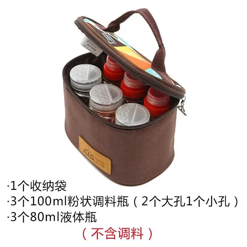 Portable Outdoor Camping Kitchen Set with Seasoning Jar - Trekker Essentials