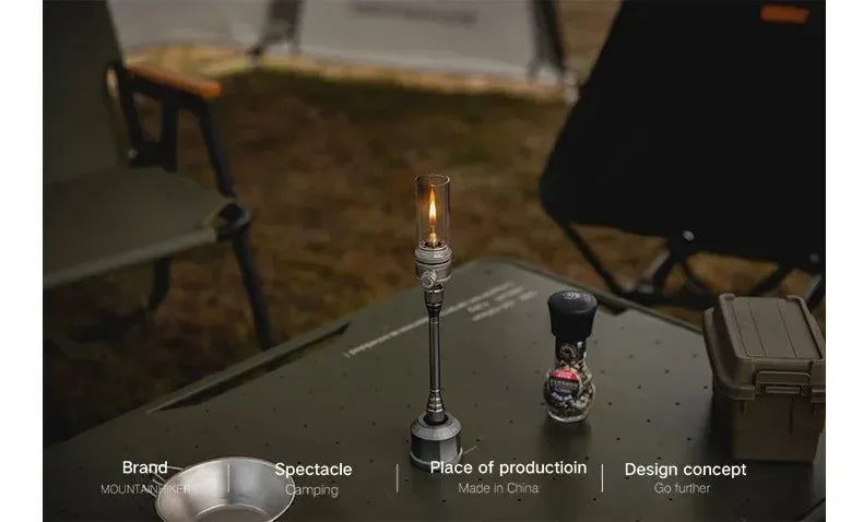 Portable Outdoor Gas Camping Lamp – Lightweight Emotional Atmosphere Lantern with Energy-Saving Long-Lasting Light - Trekker Essentials