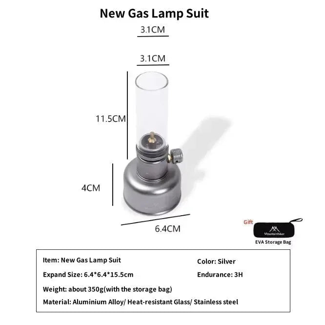 Portable Outdoor Gas Camping Lamp – Lightweight Emotional Atmosphere Lantern with Energy-Saving Long-Lasting Light - Trekker Essentials