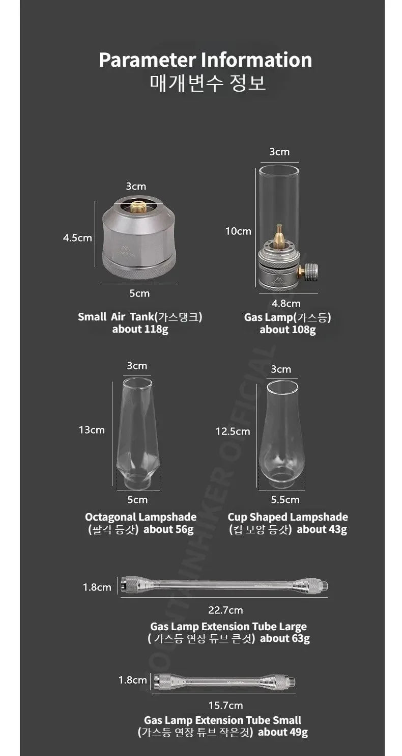 Portable Outdoor Gas Camping Lamp – Lightweight Emotional Atmosphere Lantern with Energy-Saving Long-Lasting Light - Trekker Essentials