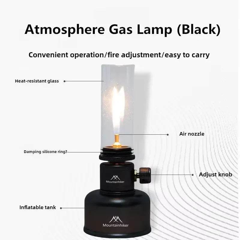 Portable Outdoor Gas Camping Lamp – Lightweight Emotional Atmosphere Lantern with Energy-Saving Long-Lasting Light - Trekker Essentials