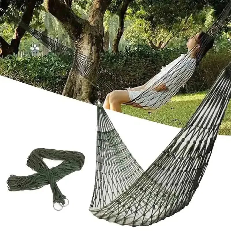 Portable Outdoor Sport Hammock Mesh Net for Camping Garden Beach Travel - Trekker Essentials